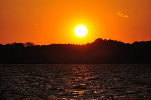 夕暮れの霞ヶ浦