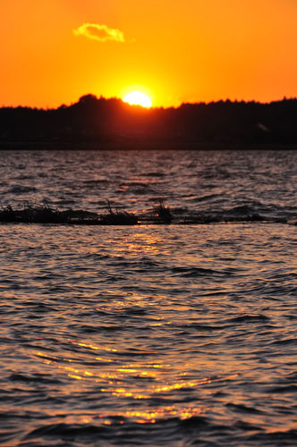 夕暮れの霞ヶ浦